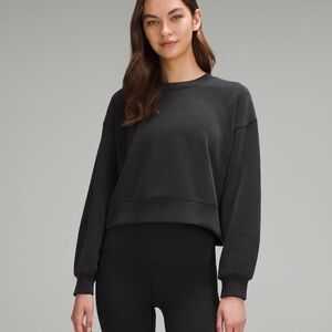 Lululemon Black Softstreme Perfectly Oversized Cropped Crew Size 4